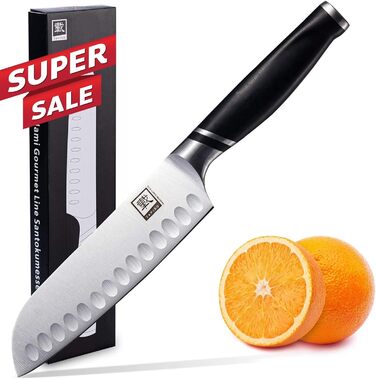 Кухонний ніж Zayiko NAMI Santoku: професійний, 30.5 см, з лезом 17 см з нержавіючої сталі та ергономічною ручкою ABS