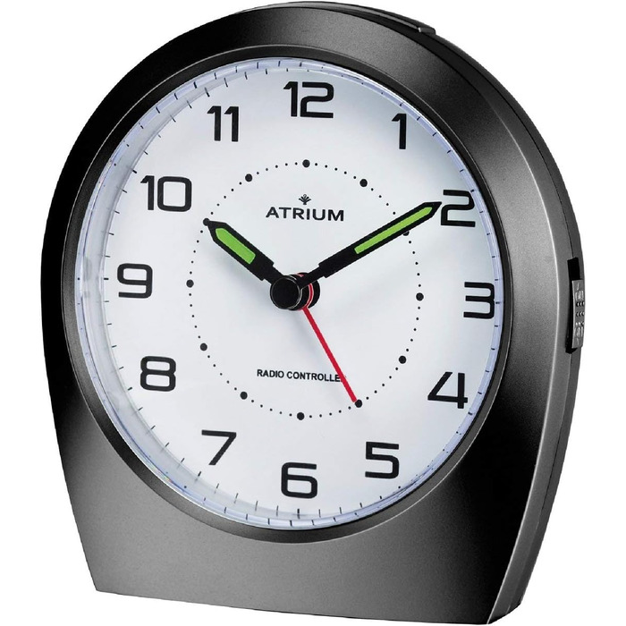Atrium Silent Analog Clock Quartz No Ticking Classic Design Matte Black A620-7