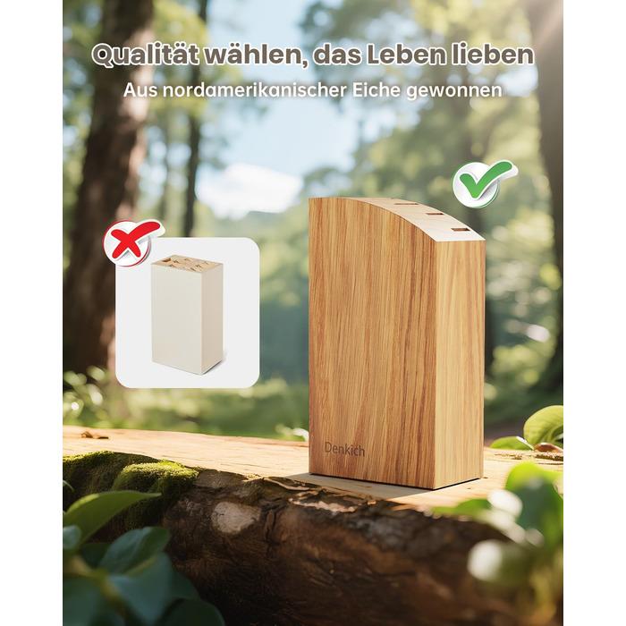 Набір кухонних ножів Messerblock Set, 7 предметів: професійний набір ножів з бруском, німецькі леза з високоякісної нержавіючої сталі, ергономічні ручки, для дому