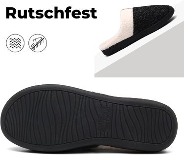 Тапочки зимові Mishansha для чоловіків та жінок, утеплені, з пам'яттю, з плюшем, 42/43 EU, чорні