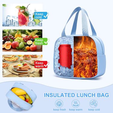 Шкільний рюкзак для дівчаток, водонепроникний та дихаючий, для 1-5 класів з відділенням для ноутбука, блакитний + ізольована ланч-сумка + пенал