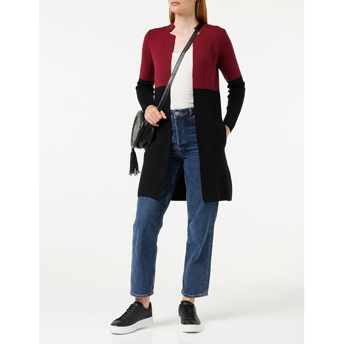 Жіночий жилет-кардиган Morgan Long Mblock, бордовий/чорний