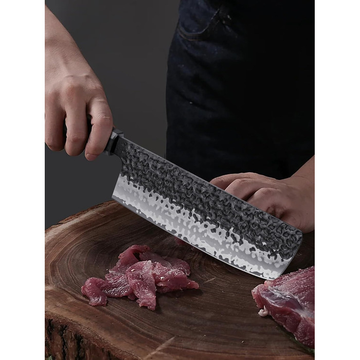 Японський ніж Nakiri для овочів, кухонний ніж з високовуглецевої сталі, професійний овочеріз із 18 см лезом та ергономічною ручкою