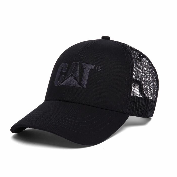 Кепка CAT Unisex Raised Logo Mesh чорна, універсальний розмір