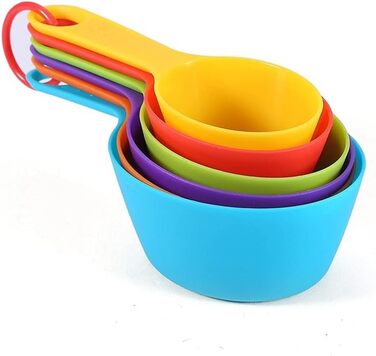 wrtgerht 6-Piece Set, Measuring Spoons and Measuring Cups Set, Baking Tools, Measuring Spoon Kitchen Gadgets (Color: Colorful)