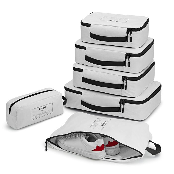 Набір органайзерів для валізи G4Free (6 шт) з Tyvek - розширювані сумки для одягу в подорож