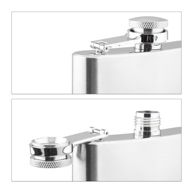 Relaxdays Stainless Steel Flask Set, 7-Piece