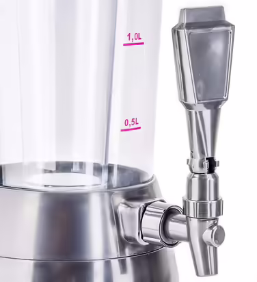 4.0L Beer Tower Tap Dispenser Draft Beer Tower Drinking Fountain Beverage Dispenser Beverage Tower with 1.3L Ice Cooling (1x Beer Tower Chrome)