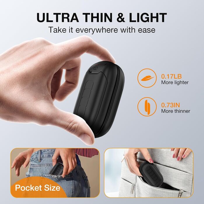 Грілки для рук, акумуляторні, багаторазові, магнітні, електричні, 7 годин тепла, 3 режими, температура до 56°C, зарядка USB-C, для синдрому Рейно, гольф, активний відпочинок, зимова техніка, 2 шт.