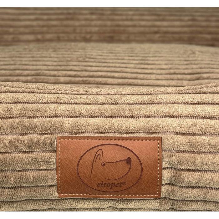 Ортопедичне ліжко для собак Elropet з м'якого корду, кошик для собак, XS/S/M/L/XL/XXL, Оливковий, Капучино