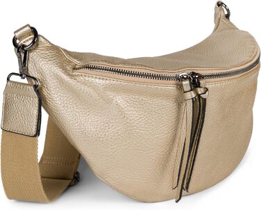 Сумка жіноча styleBREAKER на плече велика напівмісяць, кросбоді, золота - 37x17 см