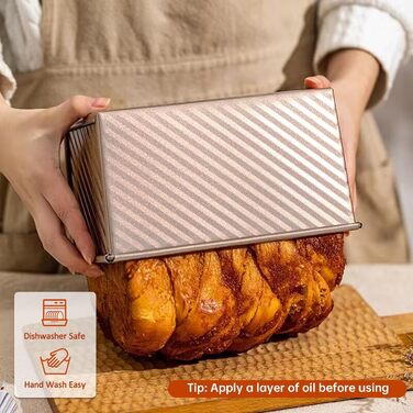 Форма для випічки хліба з кришкою 450г (1lb) антипригарна, золотиста - для хліба, тостів, сендвічів, кексів
