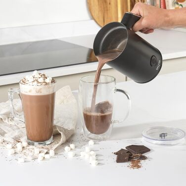 Електричний шоколатьє Salter Chocolatier: приготування гарячого шоколаду, пінка для кави, нагрів молока, 500W, бездротовий, LED-панель, 240/115мл, EU штекер