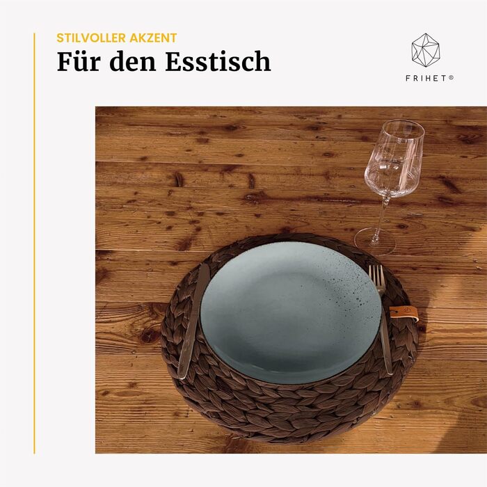 Oslo Table Setting Set Round Water Hyacinth Natural - (6, 38cm brown)