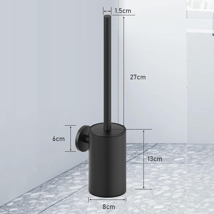 Набір для чищення унітазу з нержавіючої сталі 304, комплект з 2 насадками (круглі, чорні)