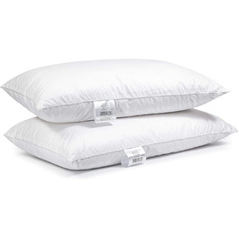 Подушка H&F Heimtextilien 50x70 см, преміум якість, 1000 г гусиних пуху, 3-камерна, 100% бавовна, сертифікат Oeko-TEX