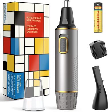 Триммер для носа Areyzin 2025 Upgrade: рожевий/сірий, водонепроникний, з двома лезами