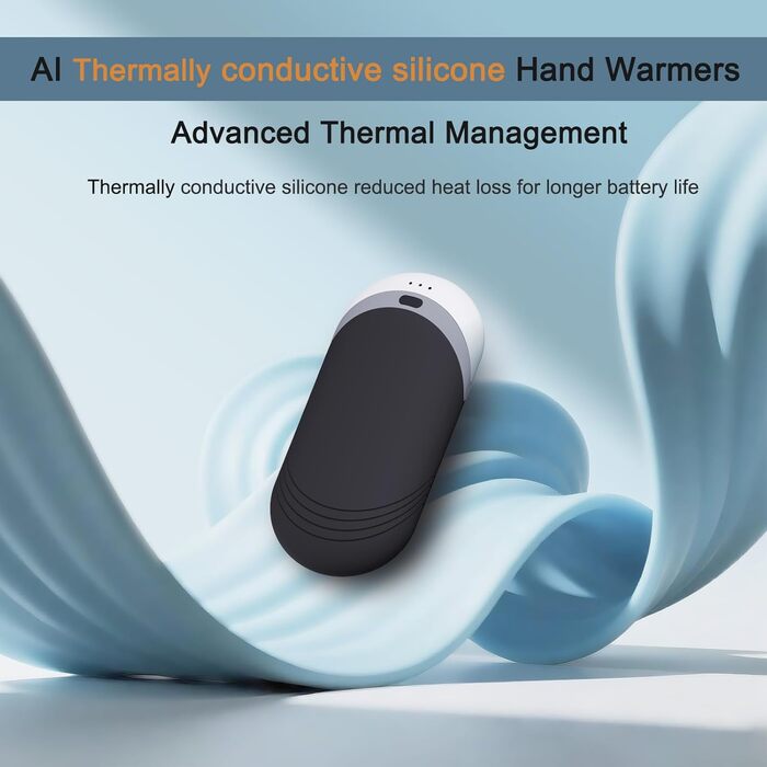 Електричні нагрівачі для рук Karecel 2 шт., USB, 6000mAh, Slim, чорний - подарунок для жінок та чоловіків