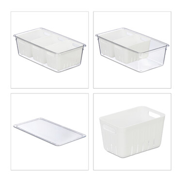 Relaxdays Refrigerator Organizer 2-Piece Set