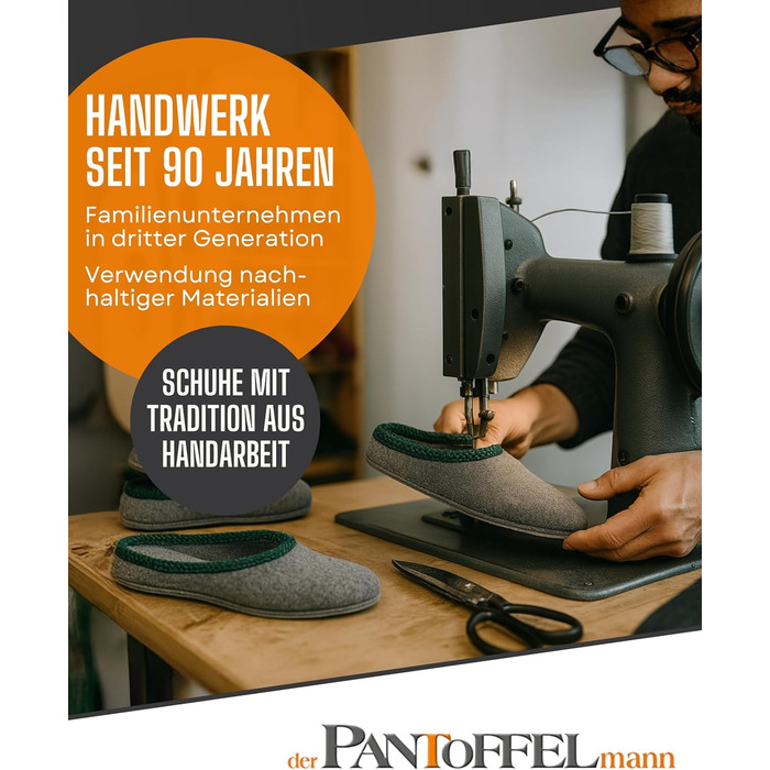 Фетрові домашні тапочки Pantoffelmann: сірий/темно-синій, розміри 36-48. Зручні та дихаючі тапочки для жінок та чоловіків. Стильні та теплі домашні капці.