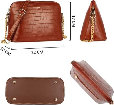 Сумка жіноча David Jones крокодилова шкіра коричнева через плече, клатч вечірній, повсякденна елегантна