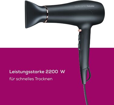 Фен Beurer HC 50 Ionen 2200 Вт з іонізацією, насадка для укладки та дифузор для об'єму