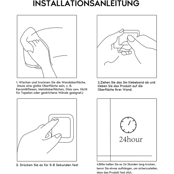 Тримач туалетного паперу YIGII без свердління, нержавіюча сталь, щітка, самоклеючий, для ванної кімнати та кухні