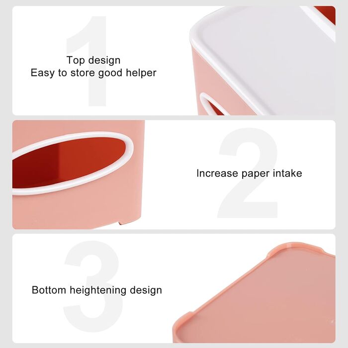 Tissue Box, Tissue Holder, Multifunctional Tissue Holder with Stylish Remote Control Desk, Cosmetic Tissue Box for Office Bedroom Car (A Pink)
