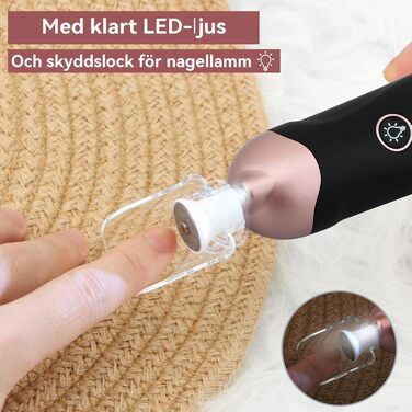 Електричний набір для манікюру та педикюру AOMEES з 9 насадками, 5 швидкостей, LED-підсвічуванням та сумкою для зберігання