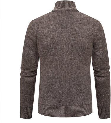 Кардиган чоловічий на блискавці з кишенями, в'язаний, з довгими рукавами, Regular Fit, теплий, класичний, для осені та зими (M, Кофе)