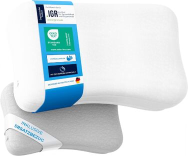BACK BODYGUARD - The Softer Neck Pillow, Ergonomic Head Pillow with 2 Covers, Orthopedic Pillow - Firmness level: medium - soft (50 X 30 X 12 cm)