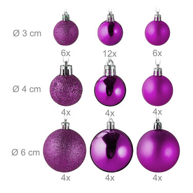 Relaxdays Set of 100 Christmas Baubles