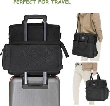 Сумка для собак Wolt: переносна сумка для подорожей з набором мисок та контейнерами (чорна)