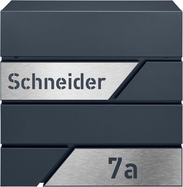 Поштовий ящик з газетницею з нержавіючої сталі, настінний, з замком та гравіюванням (срібний)