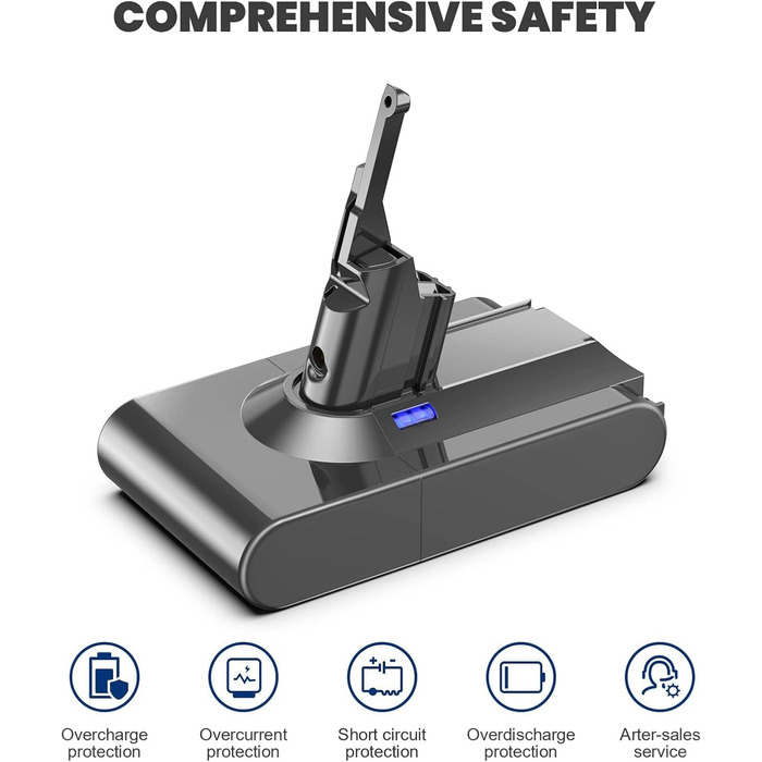 Запасний акумулятор Powtree для пилососів Dyson DC62, DC58, DC59, DC61, DC72, DC74, SV03, SV04, SV05, SV06, SV07, SV09 (V8) Animal Absolute + 2 фільтри + кришка + 2 гвинти