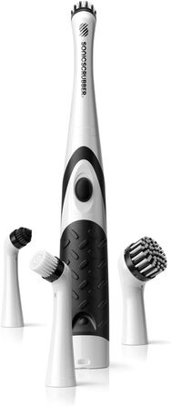 SonicScrubber - Electric Cleaning Brush - Includes 4 Brush Heads - Ideal for All Rooms and Surfaces - AA Batteries Included (Household for Kitchen and Bathroom)