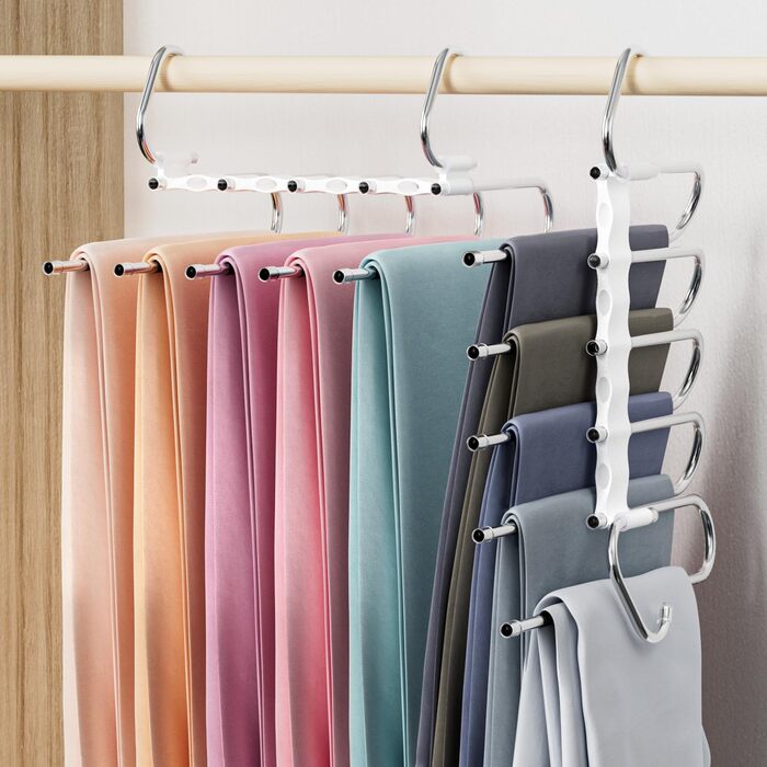 Фальшбугель для штанів DAMITA - 2 шт. (білий) - фальшбугель, органайзер для шафи, штани, джинси, спідниці, шарфи, для жінок та чоловіків