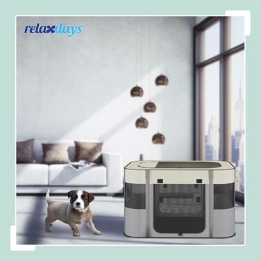 Вольєр для цуценят Relaxdays: розкладний, 43x71x55 см, для дому та вулиці, переносна конструкція, оксфордська тканина, багато кольорів