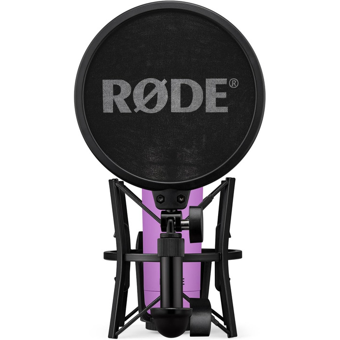 Rode NT1 Signature Black – студійний мікрофон-конденсатор + стійка для мікрофона keepdrum (фіолетовий)