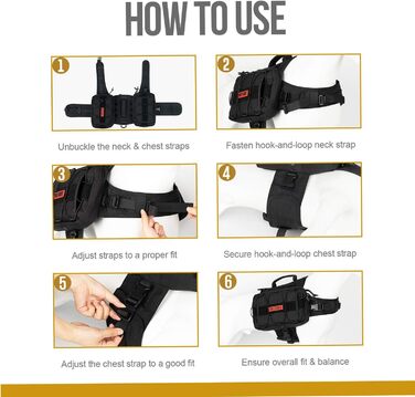 OneTigris Mammoth Hunderucksack 2.0: Рюкзак для собак середніх та великих порід (L, Чорний) 53 x 5 x 17 см