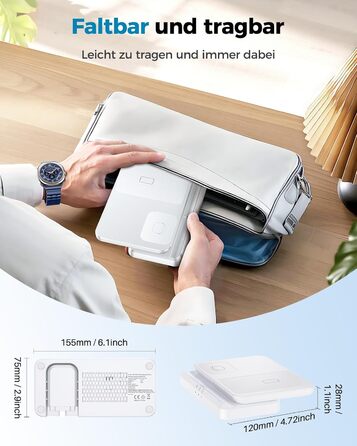 Бездротова зарядка EGV 3-в-1 для Samsung Galaxy S25 Ultra/S24/S23, Z Fold/Flip 7/6, Buds, Watch Ultra/8/7 - без адаптера