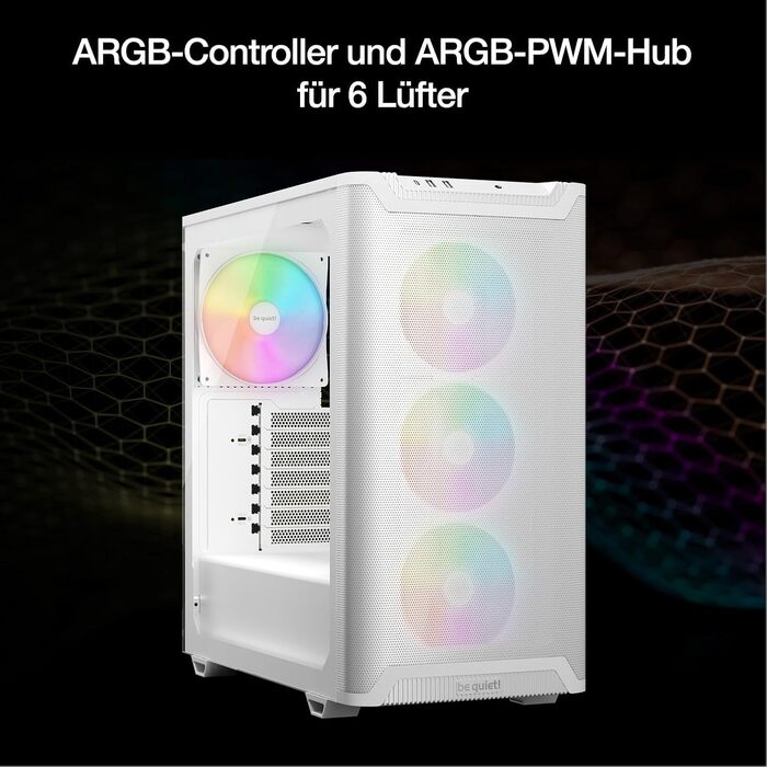 Корпус для ПК be quiet! Pure Base 501 LX (Білий) з 2 вентиляторами Pure Wings 3 140mm PWM, USB 3.2 Gen. 2 Type-C, підтримка вертикальної установки GPU