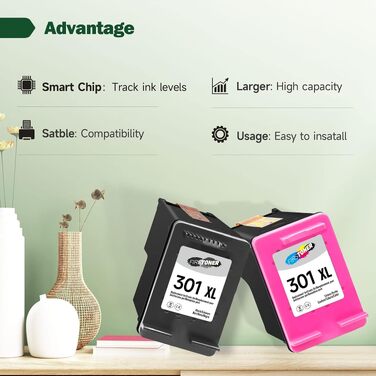 Комплект картриджів 301XL (чорний та кольорові) для принтерів HP Envy 4500, 5530, Deskjet 1000, 1510, 2540, 3050, OfficeJet 2620, 4630 — замінник оригінальних HP 301