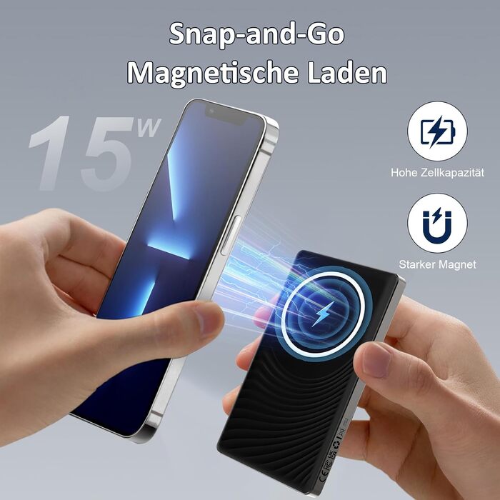 Power Bank Dbasne Магнітний, 5000mAh, PD 20W, QC 3.0, USB-C для iPhone 16/15/14/13, Travel, Outdoor