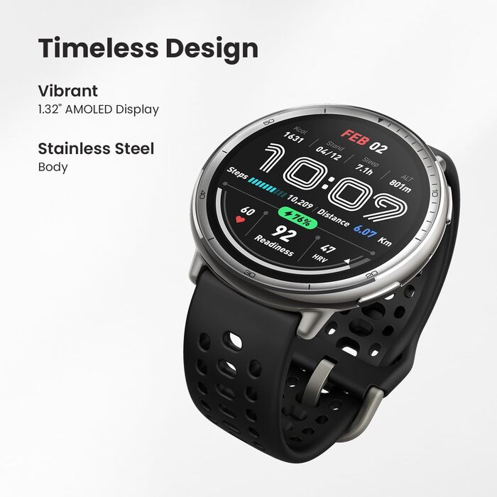 Смарт-годинник Amazfit Active 2 44мм, GPS, фітнес-трекер, червоний. До 10 днів роботи, моніторинг сну, 160+ режимів спорту, водозахист. Сумісний з Android та iPhone