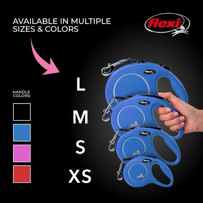 Леєнка для собак Flexi Classic Roll-Hundeleine, нейлонова, 4.8 м, розмір S, блакитна