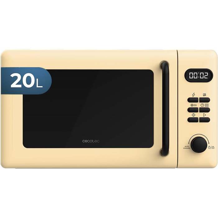 Мікрохвильова піч Cecotec Digitale Proclean 5110 з грилем, 20 л, 700 Вт, жовта