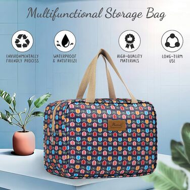 Велика косметичка для подорожей, жіноча косметичка-органайзер, велика сумочка для косметики з ручкою, аксесуари для жінок та чоловіків, #9 Листя (^14 Кольорові квіти)