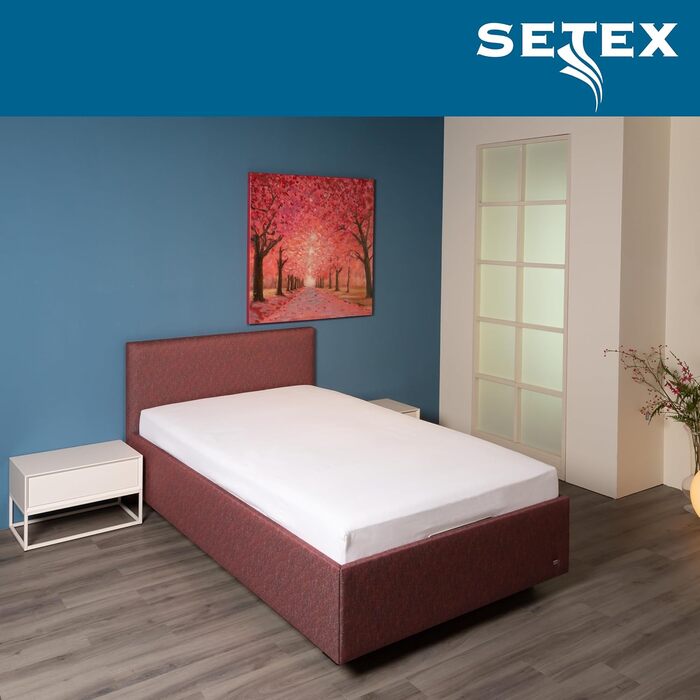 SETEX Molton Quilted Mattress Protector, 180 x 200 cm, Mattress Cover made of 100% Cotton, Basic, White
