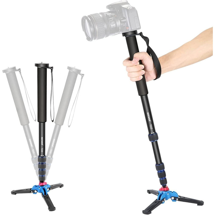 NEEWER Монопод 155 см для камери: легкий, портативний, з адаптерами 1/4' та 3/8' для DSLR та Camcorder, максимальне навантаження 8 кг